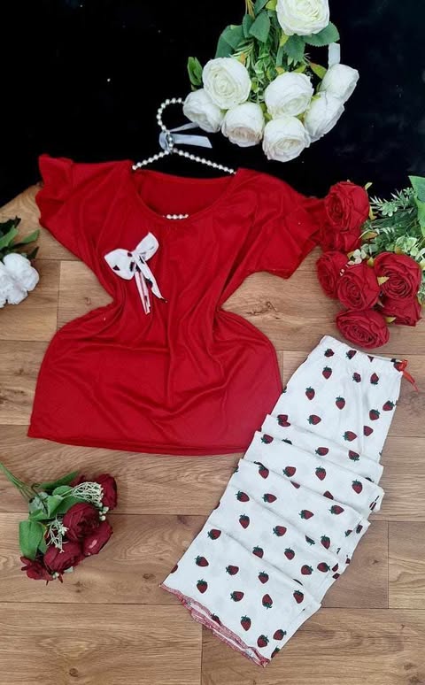 🍒 بيجاما Cerise القطنية – دلال وراحة كيما تحبّي! 🍒
