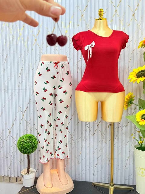 🍒 بيجاما Cerise القطنية – دلال وراحة كيما تحبّي! 🍒